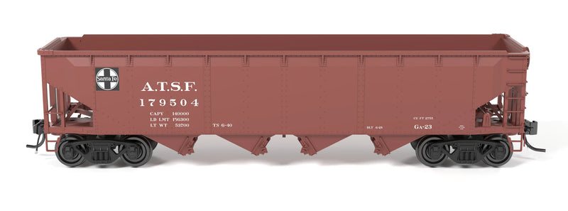 Broadway Limited Imports HO Scale ARA 70 Ton 4 Bay Hopper Santa Fe ATSF 6 Pack