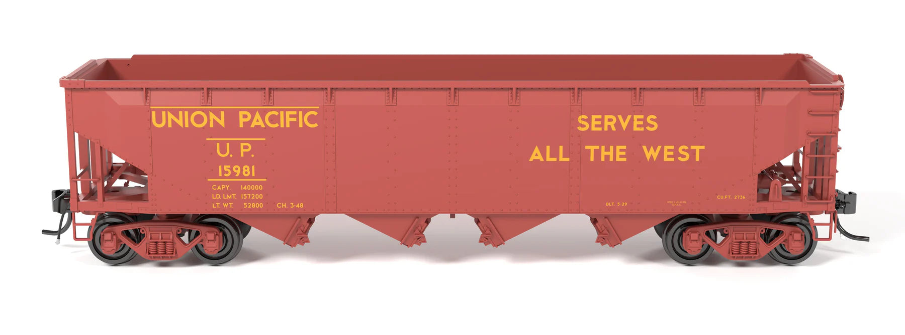 Broadway Limited Imports HO Scale ARA 70 Ton 4 Bay Hopper Union Pacific UP 6 Pack