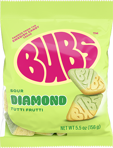 BUBS Sour Diamond Tutti Frutti 5.5oz Bag