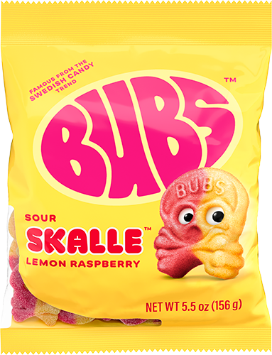 BUBS Sour Skalle Lemon Raspberry 5.5oz Bag