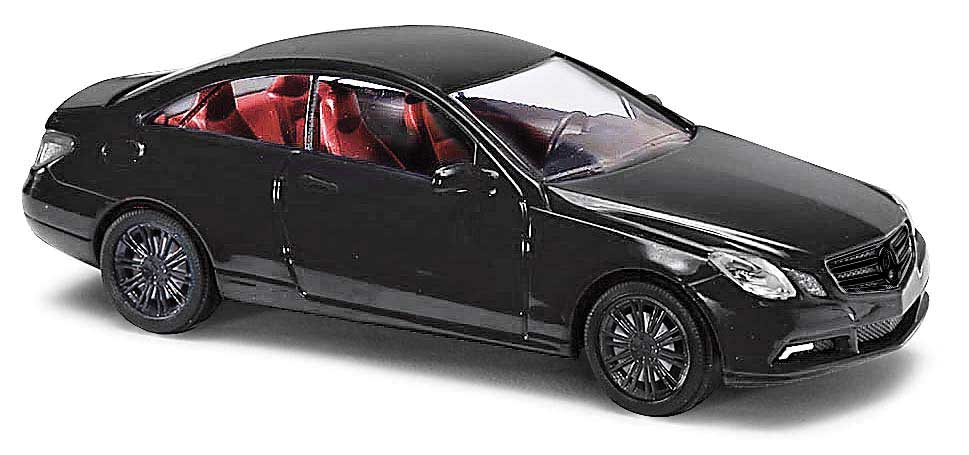 Busch 41659 HO Scale Black Mercedes-Benz E-Class 2 Door Coupe