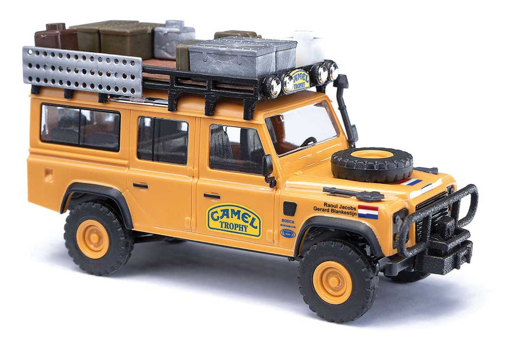 Busch 50329 HO Scale 1983 Land Rover Defender 89 Camel Trophy Netherlands Team