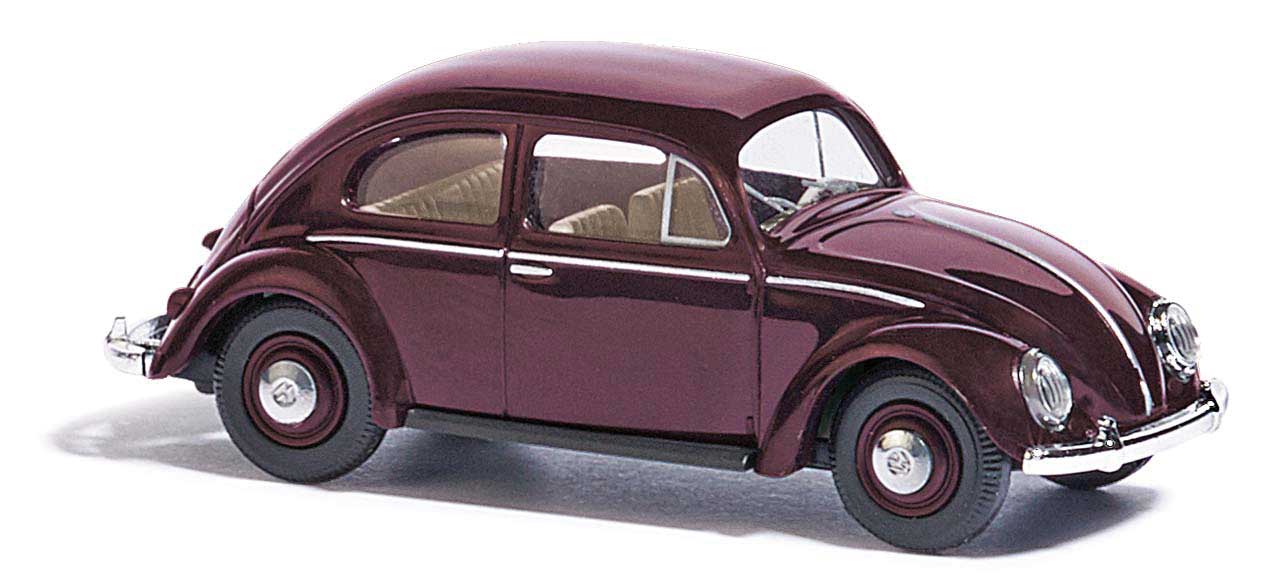 Busch 52901 HO Scale 1952 Volkswagen Beetle with Split Rear Window - Maroon