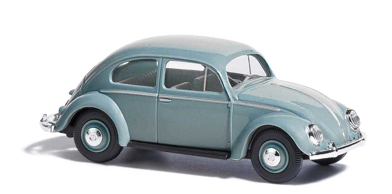 Busch 52950 HO Scale 1955 Volkswagen Beetle with Oval Rear Window - Blue