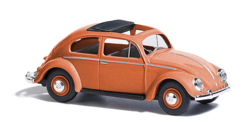 Busch 52593 HO Scale 1955 Volkswagen Beetle with Oval Rear Window - Salmon
