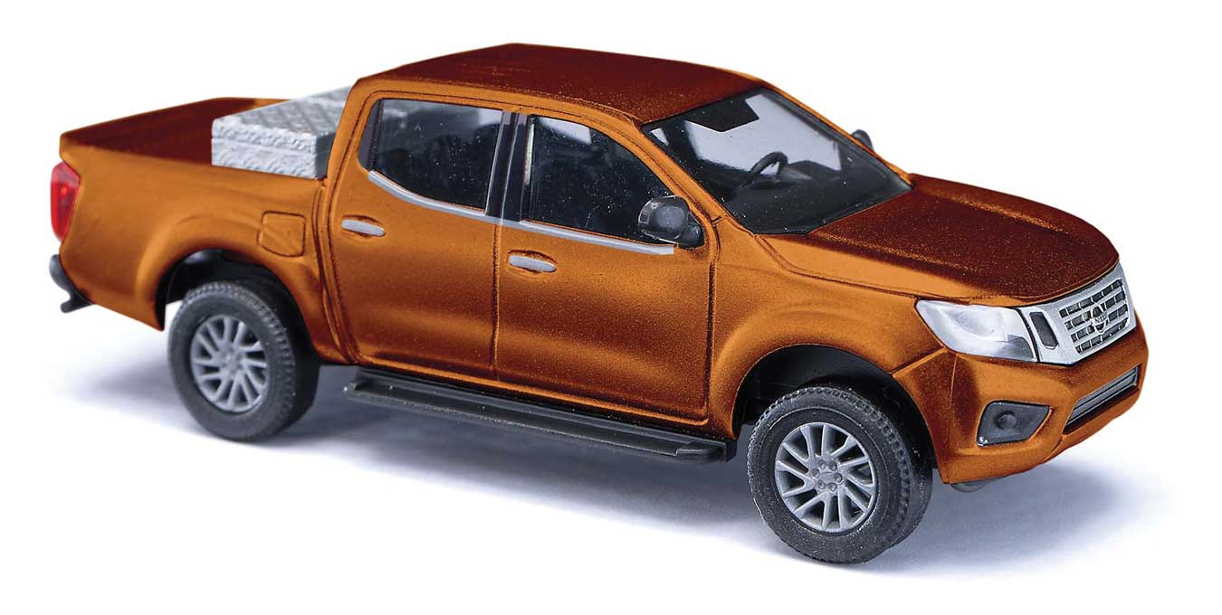Busch 53720 HO Scale 2015 Nissan Navara Crew-Cab Pickup Truck - Metallic Gold