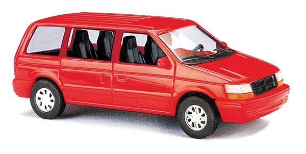 Busch 89118 HO Scale 1990 Dodge Ram Van - Red