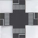 Busch 9712 HO Scale Self Adhesive Flexible Intersection with Pedestrian Crossing