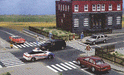 Busch 9712 HO Scale Self Adhesive Flexible Intersection with Pedestrian Crossing