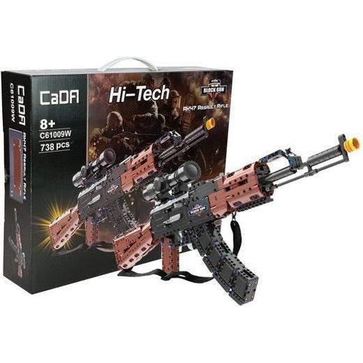 CaDA C61009W AK47 Assault Rifle with Scope 738 Piece Building Block Gun Set