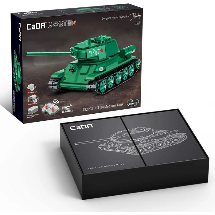 CaDA C61072W Russian T-34 Tank 722 Piece Building Block Set