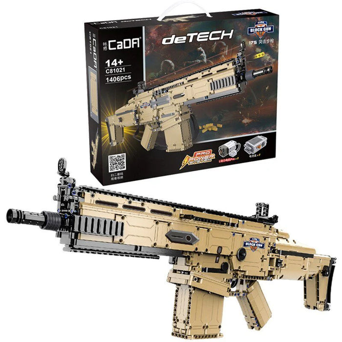 CaDA C81021W  SCAR Assault Rifle 1406 Piece Building Block Gun Set
