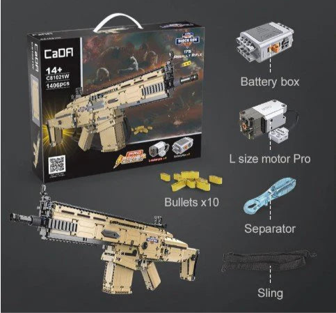 CaDA C81021W  SCAR Assault Rifle 1406 Piece Building Block Gun Set