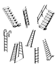 Central Valley 1602 HO Scale Steps & Ladders 4 Pack