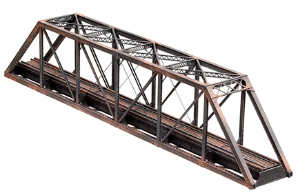 Central Valley 1810 N Scale 153' Single Track Through Truss Bridge Kit with Lattice Style Portals (11 15/32")
