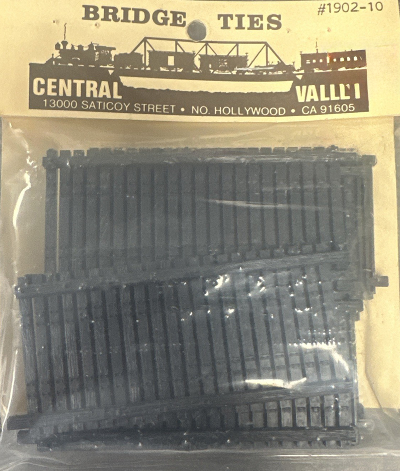Central Valley 1902-10 HO Scale Bridge Tie Sections 3 1/4" (10 Pack)