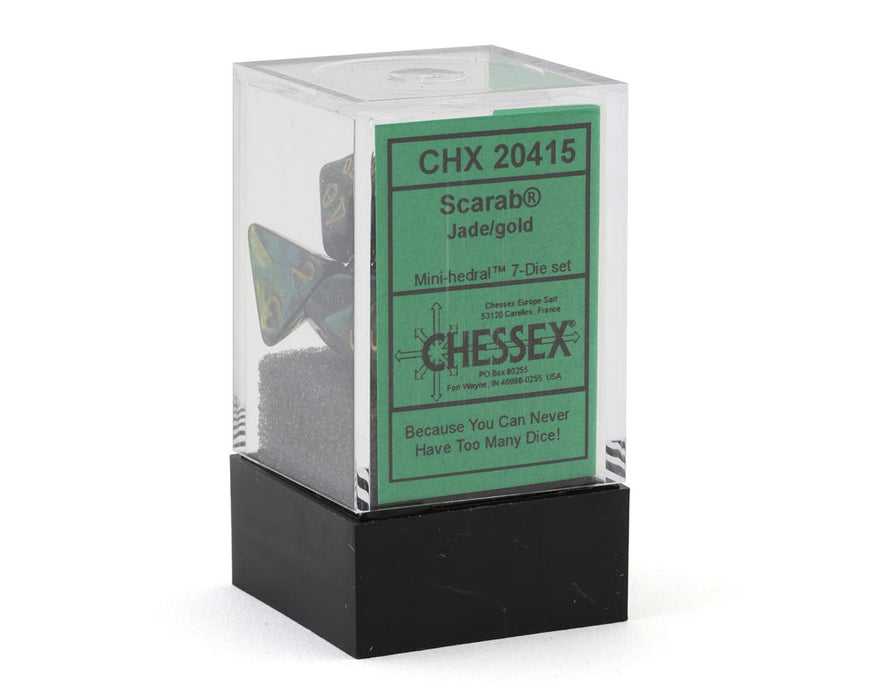 Chessex CHX 20415 Scarab® Jade/Gold Mini-Hedral™ 7-Die Set