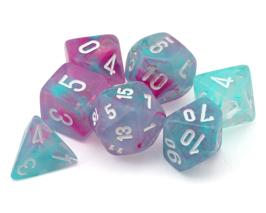 Chessex CHX 20545 Nebula® Wisteria/White Mini-Hedral™ 7-Die Set