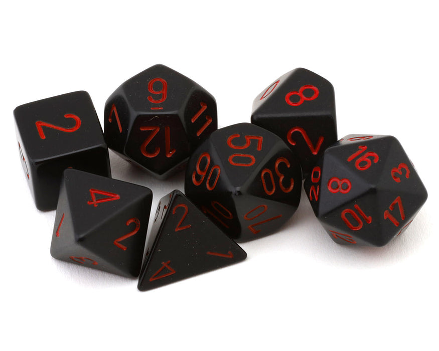 Chessex CHX 25418 Opaque Black/Red Polyhedral 7-Die Set