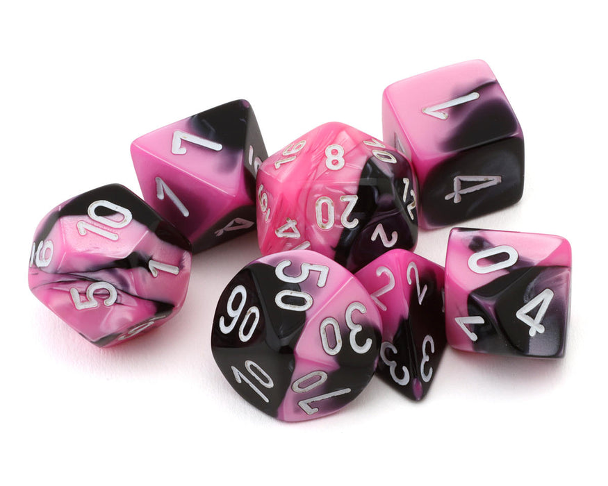 Chessex CHX 26430 Gemini® Black-Pink/White Polyhedral 7-Die Set