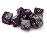Chessex CHX 26432 Gemini® Purple-Steel/White Polyhedral 7-Die Set