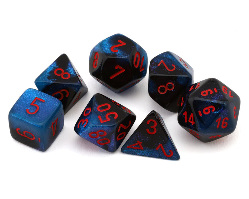 Chessex CHX 26458 Gemini® Black-Starlight/Red Polyhedral 7-Die Set