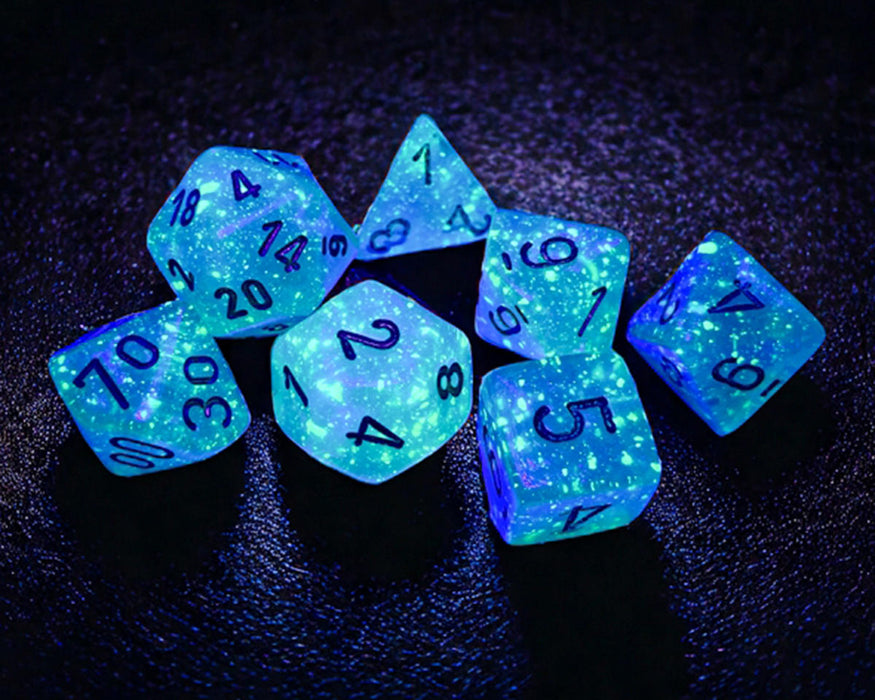 Chessex CHX 27575 Borealis® Light Green/Gold Luminary™ Polyhedral 7-Die Set