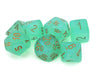 Chessex CHX 27575 Borealis® Light Green/Gold Luminary™ Polyhedral 7-Die Set