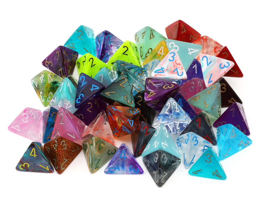 Chessex CHX 29204 Bag of 50™ Assorted Loose Signature™ Polyhedral d4 Dice Set