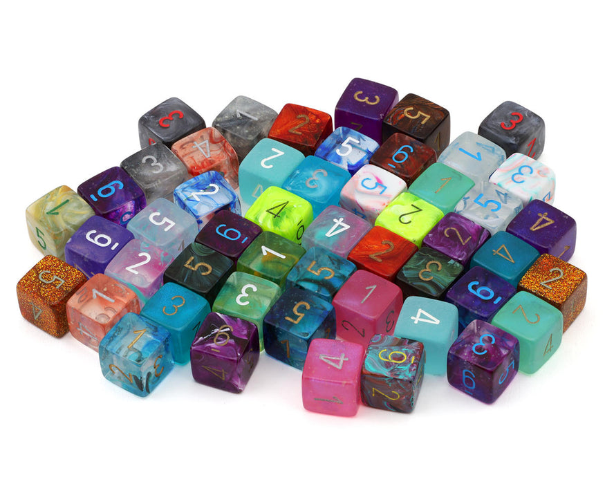 Chessex CHX 29206 Bag of 50™ Assorted Loose Signature™ Polyhedral d6 Dice Set