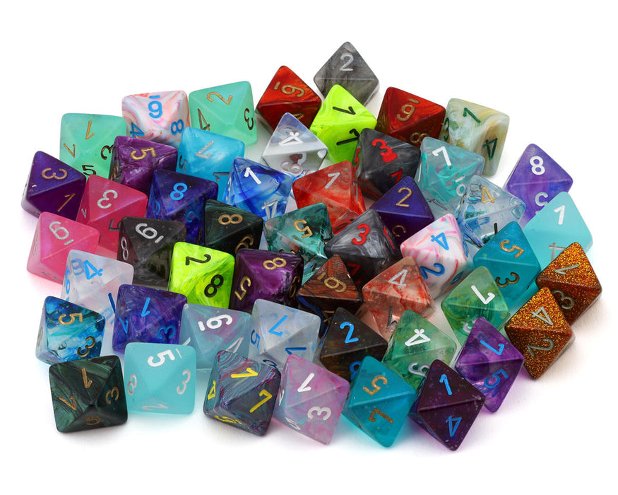 Chessex CHX 29208 Bag of 50™ Assorted Loose Signature™ Polyhedral d8 Dice Set