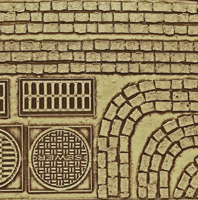 Chooch 8657 HO Scale Flexible Roadway - Medium Cobblestone Street Details