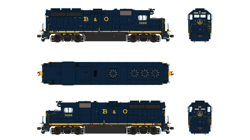 Class One Model Works EMD GP40 1A3 Baltimore & Ohio B&O 3686
