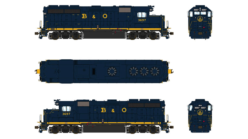 Class One Model Works EMD GP40 1A3 Baltimore & Ohio B&O 3697