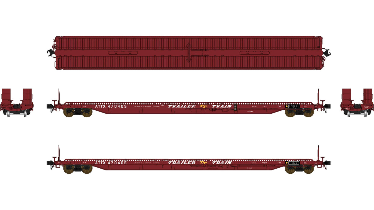 Class One Model Works F39 75' Flatcar Trailer Train ATTX