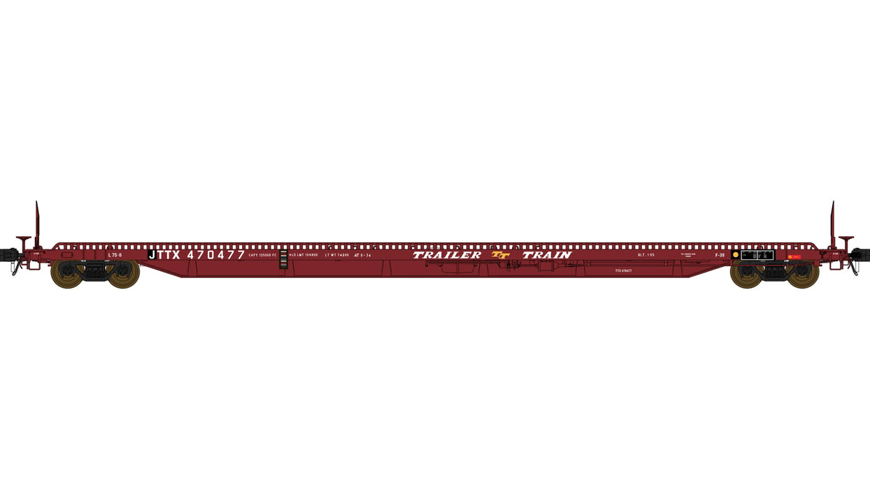 Class One Model Works F39 75' Flatcar Trailer Train 'Brown' JTTX