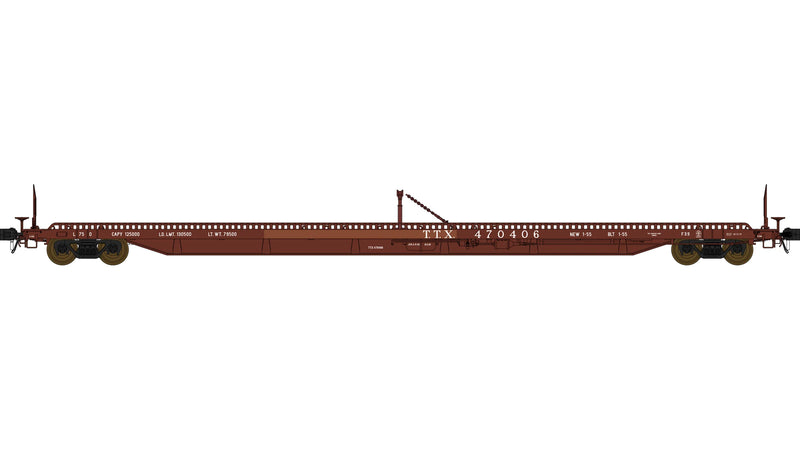 Class One Model Works F39 75' Flatcar Trailer Train 'Early Brown' T.T.X.