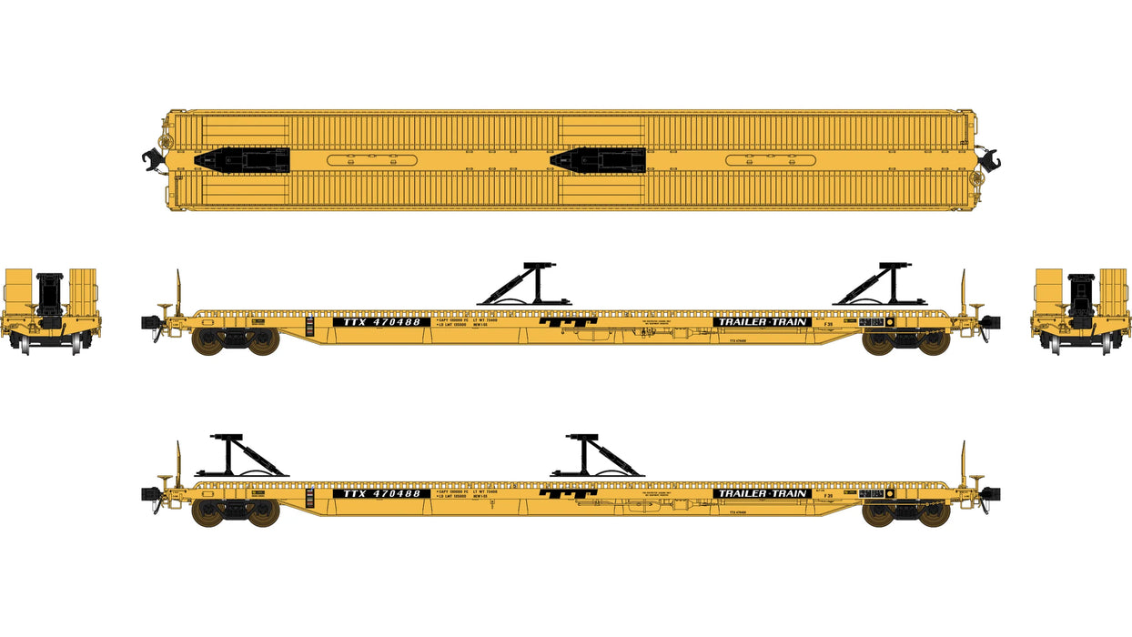 Class One Model Works F39 75' Flatcar Trailer Train 'Late' TTX
