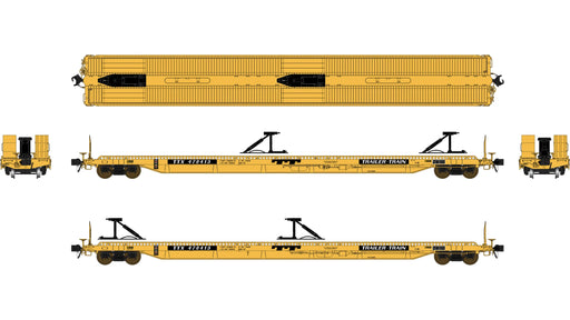 Class One Model Works F39 75' Flatcar Trailer Train 'Yellow' TTX