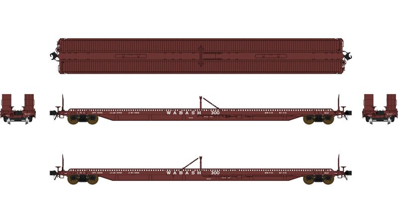 Class One Model Works F39 75' Flatcar Wabash WAB