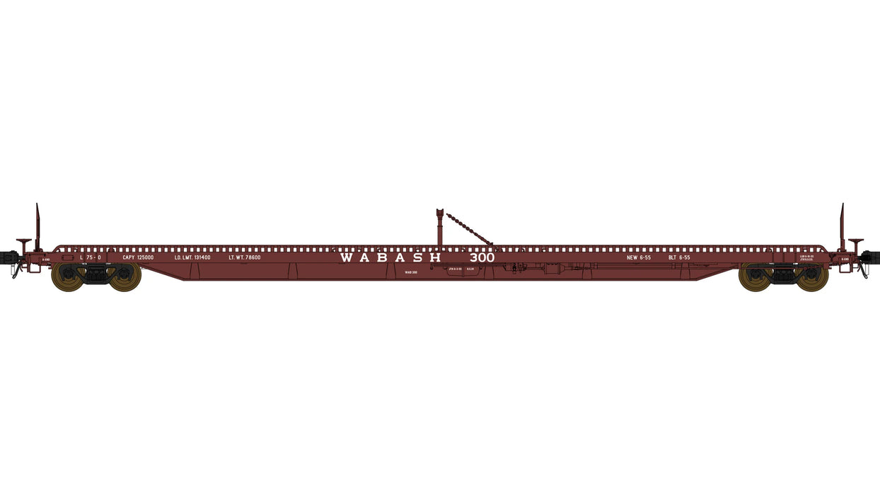 Class One Model Works F39 75' Flatcar Wabash WAB