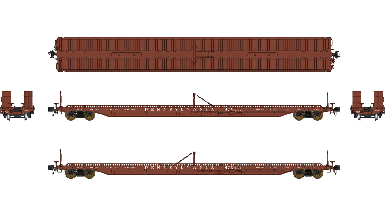 Class One Model Works F39A 75' Flatcar Pennsylvania PRR