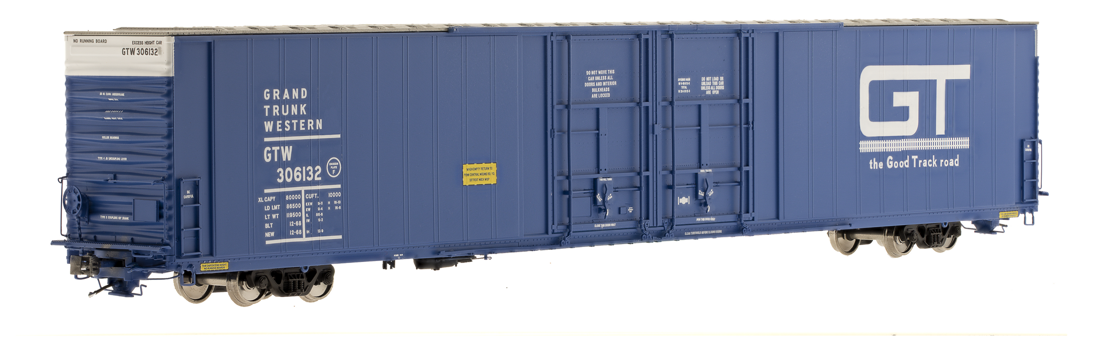 Class One Model Works FC00309 HO Scale Thrall 86' 4 Door Boxcar Grand Trunk Western GTW 306132
