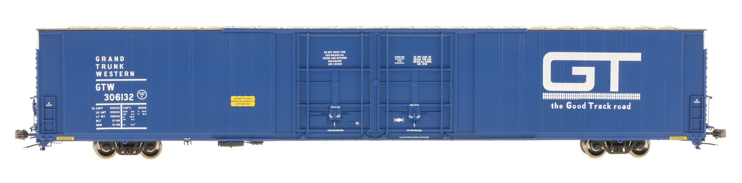 Class One Model Works FC00310 HO Scale Thrall 86' 4 Door Boxcar Grand Trunk Western GTW 306130