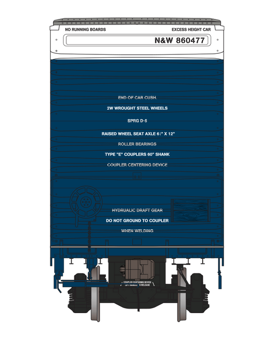 Class One Model Works FC00315 HO Scale Thrall 86' 4 Door Boxcar Norfolk & Western NW 860460