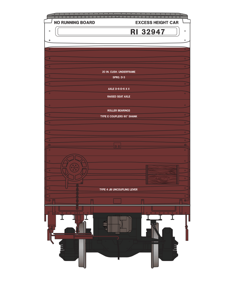 Class One Model Works FC00321 HO Scale Thrall 86' 4 Door Boxcar Rock Island RI 32947