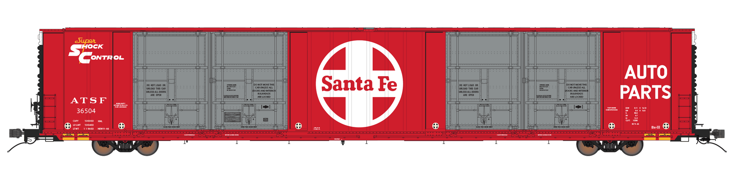Class One Model Works Auto Racks Class One Model Works FC00402 HO Scale Thrall 86' 8 Door Boxcar Santa ...