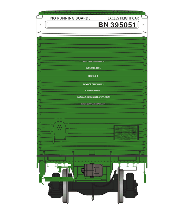 Class One Model Works FC00407 HO Scale Thrall 86' 8 Door Boxcar Burlington Northern BN 395052