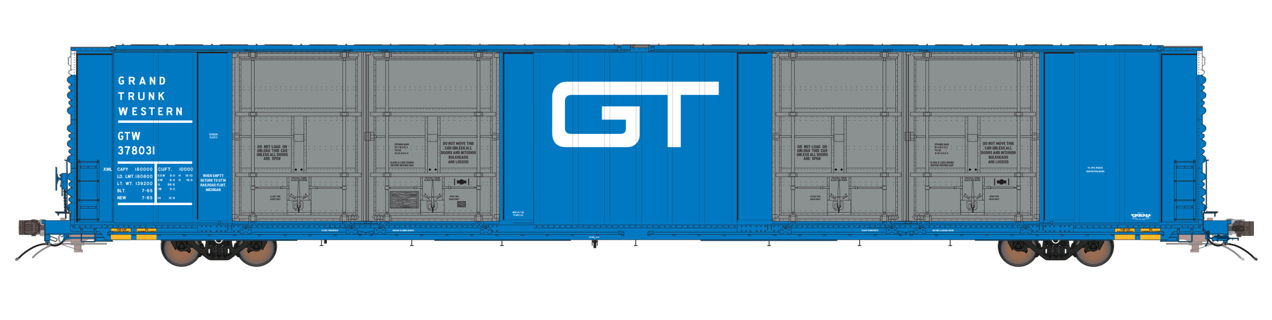 Class One Model Works FC00415 HO Scale Thrall 86' 8 Door Boxcar Grand Trunk Western GTW 378058