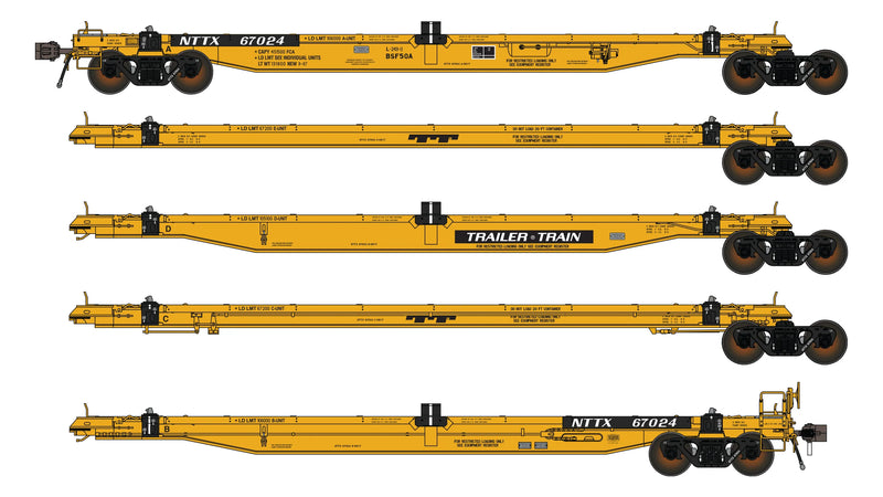 Class One Model Works FC00703 BSF50A COFC 5 Unit Spine Car - NTTX As-Delivered TrailerTrain
